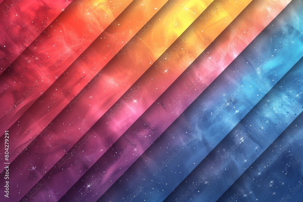 Poster dynamic background image of gradient diagonal stripes with scattered stars adding a cosmic feel