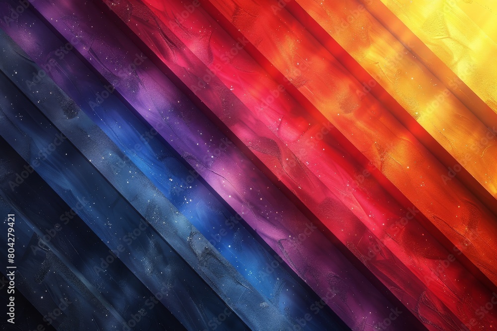Poster this stunning image features a colorful spectrum of diagonal stripes