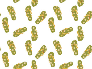 Summer Shoes seamless pattern. Bright repeating flip flops. Vector illustration for underpants and swimsuit