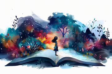 magic book with girl © godex