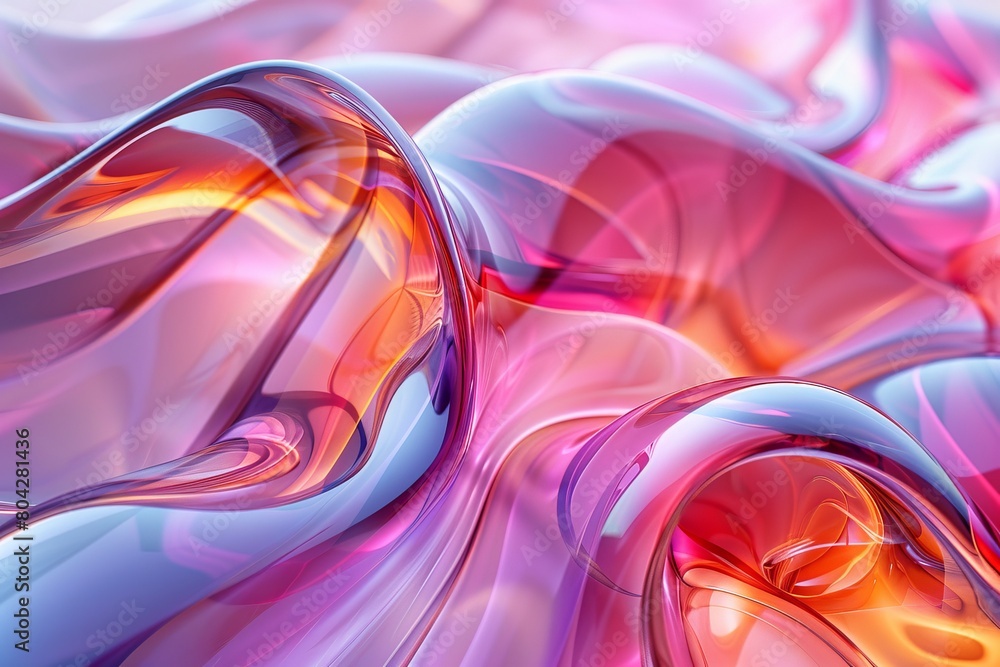 Aufkleber a lush image with swirls of pink and orange in fluid dynamics, creating a sense of warmth and creati