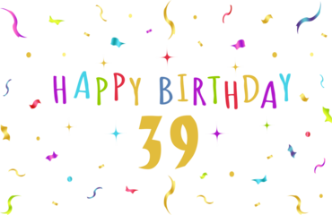 happy birthday graphics, confeti, banner, background, tv wallpaper, colorful - 39