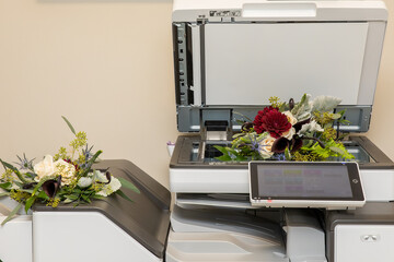 Tech-Inspired Wedding: Bridal Bouquet Duplication with a Copy Machine