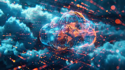 Big data and analytics visualization technology with Database storage cloud technology file data transfer sharing, cyber, information for financial online marketing.