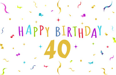 happy birthday graphics, confeti, banner, background, tv wallpaper, colorful - 40