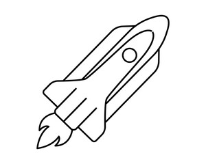Rocket line icon. Spaceship outline isolated illustration. Startup symbol