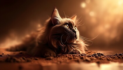 Cute cat close up in atmospheric setting