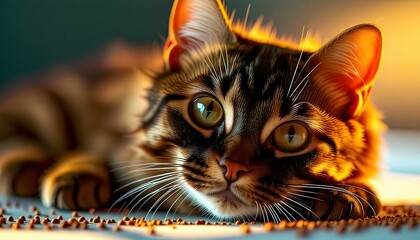 Cute cat close up in atmospheric setting