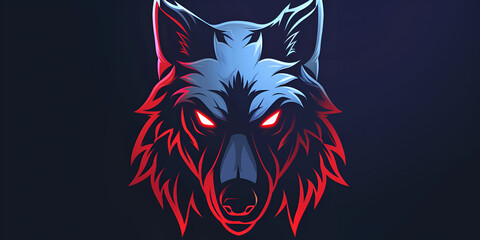 Wolf esport mascot logo Fox gaming logo with best quality with dark background