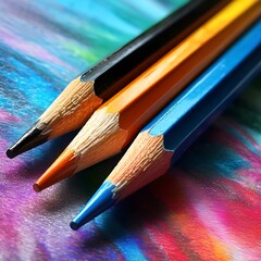 A vibrant pencil in different colors