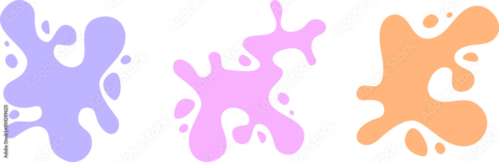 Poster moving shapes and random blobs for abstract graphic design. morph shapes. modern liquid irregular bl