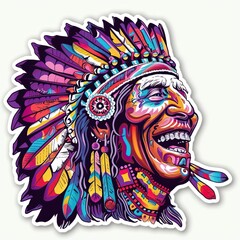colorful native american man headdress