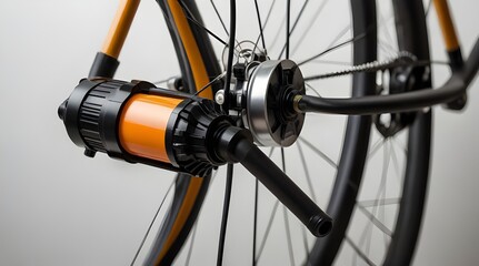 Bicycle wheel air pump on white background. Image with blank.generative.ai