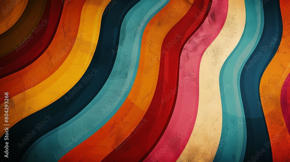 Poster Vibrant abstract background featuring colorful wavy lines creating a dynamic and visually striking pattern
