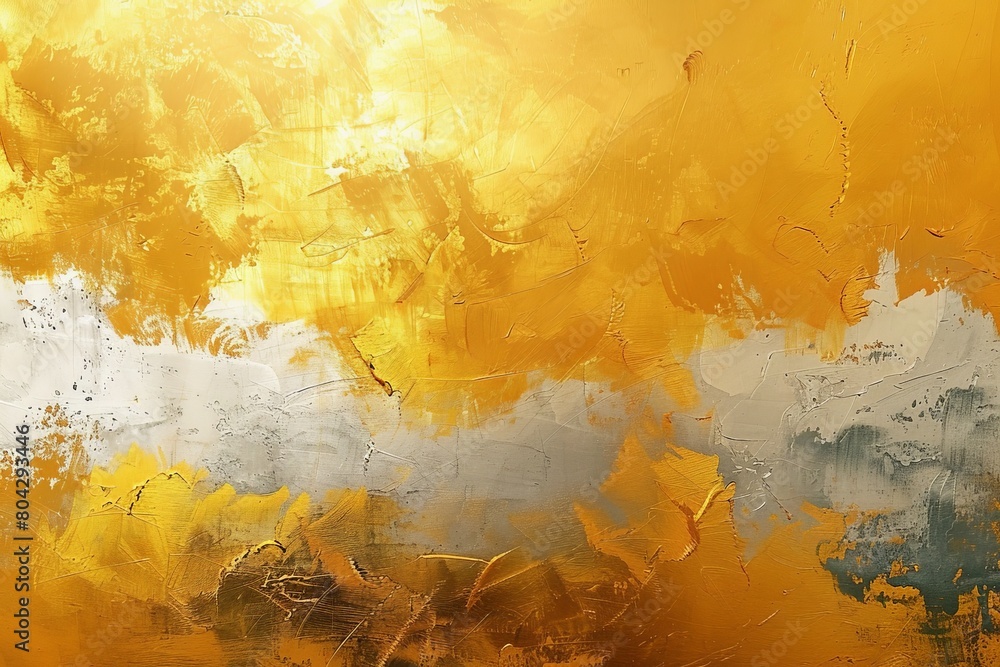 Leinwandbilder a vibrant abstract painting depicting a sky in shades of yellow and blue, creating a striking and dy