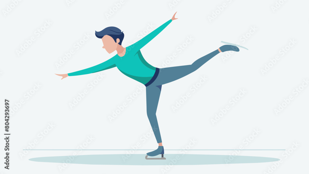 Poster a figure skater with ocd exeing a flawless routine every move and jump perfectly calculated and prec