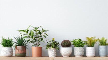 Fototapeta premium Potted Plants with Ample Space for Text