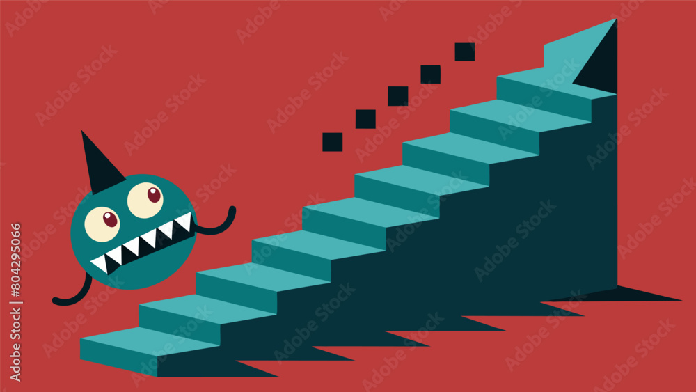 Aufkleber the first step of the scare staircase is a simple creak causing a small jump from those who dare to 
