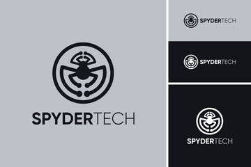 Fototapeta premium spider technology with circle logo concept designs