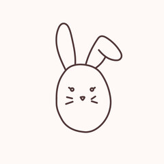 Bunny icon. Outline vector illustration, perfect for Easter and  spring. 