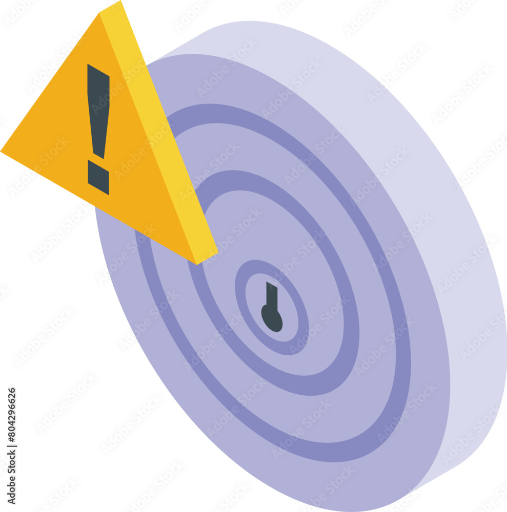 Poster warning authentication error icon isometric vector. incorrect data validation. blocked access accoun
