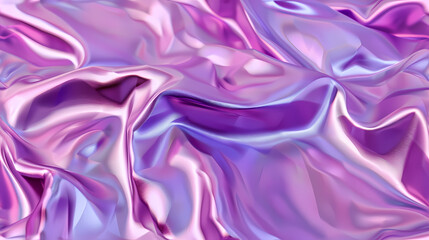 Fototapeta premium Shimmering Purple Fabric Rendering With Fluid Waves and Folds