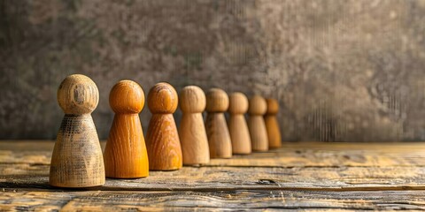 Wooden Figurines Representing Teamwork and Leadership in Successful Business Endeavors