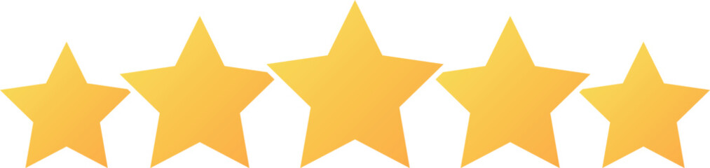 5 star icon, symbol for feedback. Vector illustration