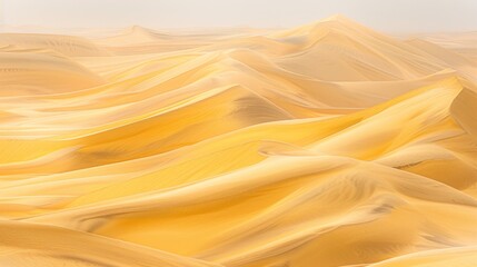 Golden Dunes of the Expansive Desert Landscape at Sunset