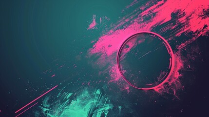 Abstract Acrylic Artwork pink Circle and Splashes