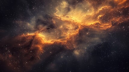 Majestic Cosmic Nebula Display in Deep Space