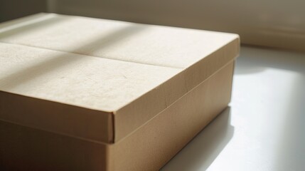 close up of a cardboard box on white background
