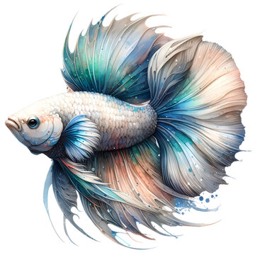 Watercolor Fishes Clipart, Fish Illustrations Graphics for Printable
