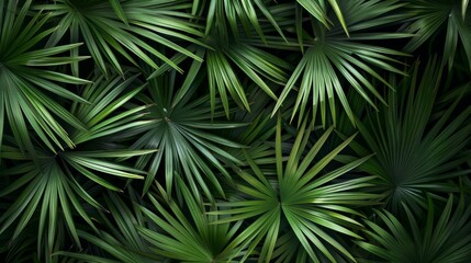 closeup nature view of green leaf and palms background. Flat lay, dark nature concept, tropical leaf