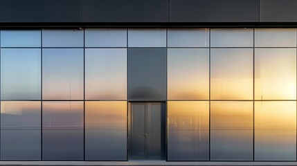 Minimalist abstract modern glass facade
