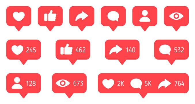 social media notification icon vector