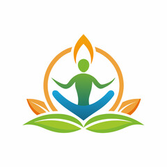 Logo for a Yoga Center, simple clean logo, Creative Logo Icon,  2d style,  