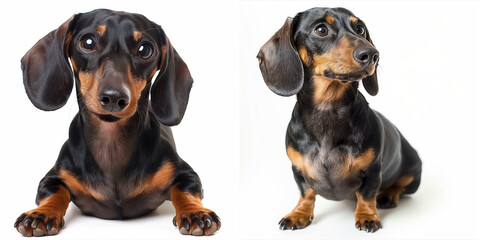 Dachshund dog on white background