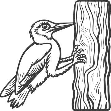recommend clip art: Woodpecker coloring pages. Woodpecker bird outline. Bird line art for coloring book
