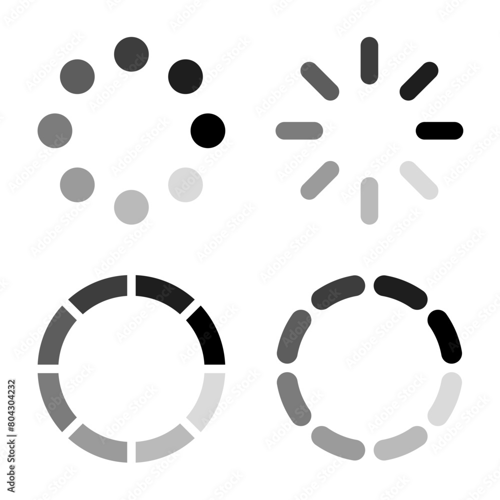 Poster loading vector set. loading circle