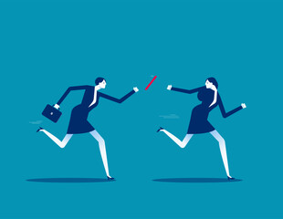 Failure or mistake causing business lost. Fail baton pass vector concept