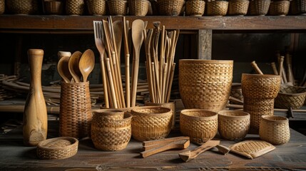 Tampah is a handicraft made from woven bamboo and is used as a traditional kitchen tool