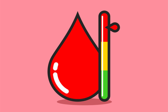 vector illustration of high blood sugar level, diabetes