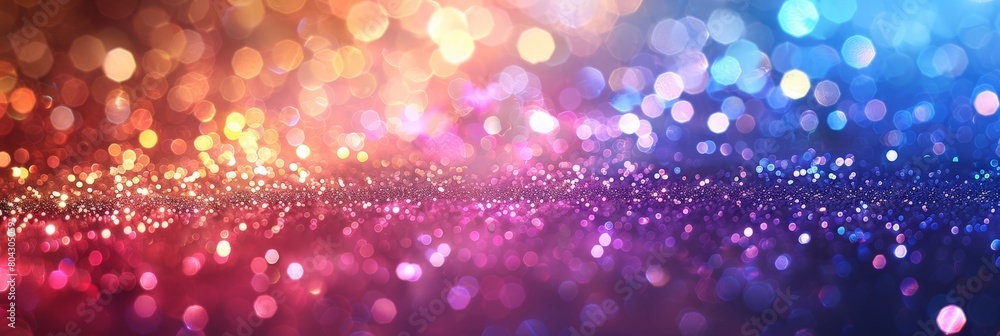 Poster Dynamic display of colorful bokeh lights shifting in and out of focus in a vibrant and lively pattern