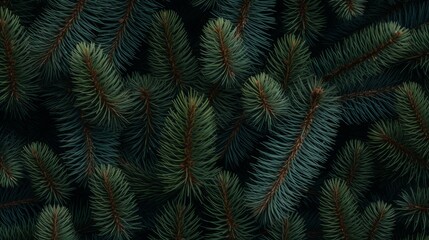 Fir tree brunch close up. Shallow focus. Fluffy fir tree brunch close up. Christmas wallpaper concept. Copy space.