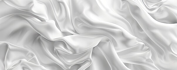 Closeup of grey silk satin fabric with wave pattern