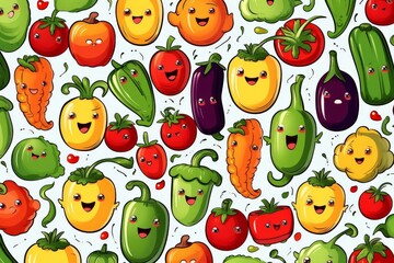 Assorted Colored Peppers on White Background