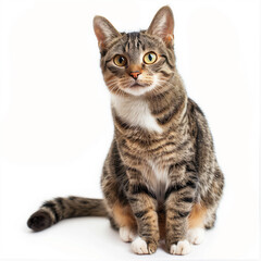 Manx cat on white background