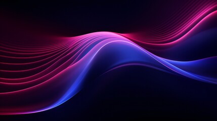 Fototapeta premium 3D rendering, abstract neon wavy line background that glows in the dark. Simple modern wallpaper