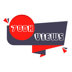 700k Views celebration sticker design. 700k Views
views sticker for Social Network friends or followers, like
